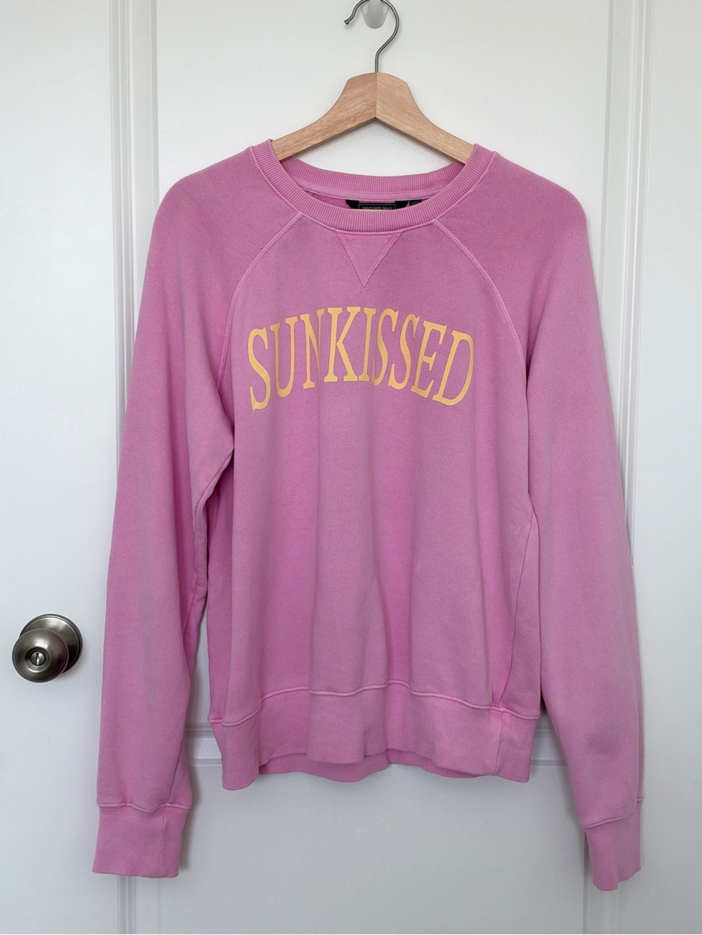 Vineyard Vines Pink Crewneck with Yellow Sunkissed Logo